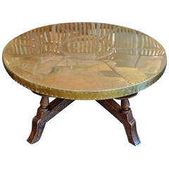 Spanish Arts & Crafts Brass Plated Coffee Table