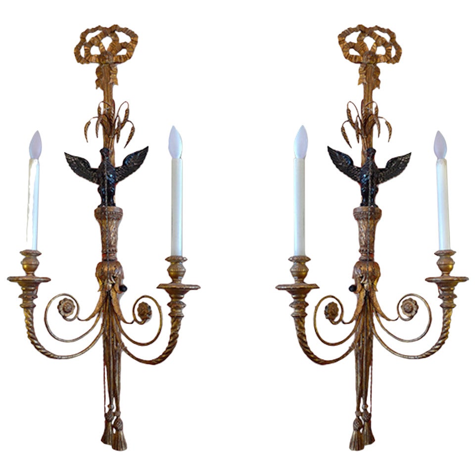 Pair of French Empire 19th Century Sconces