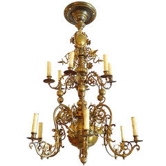 Antique French 19th Century Two-Tier Chandelier