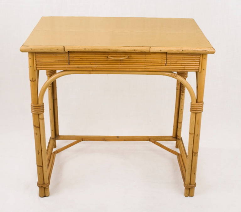 French 1960 S Small Bamboo Desk At 1stdibs French 1960 S Small Bamboo Desk In Good Condition For Santa Monica