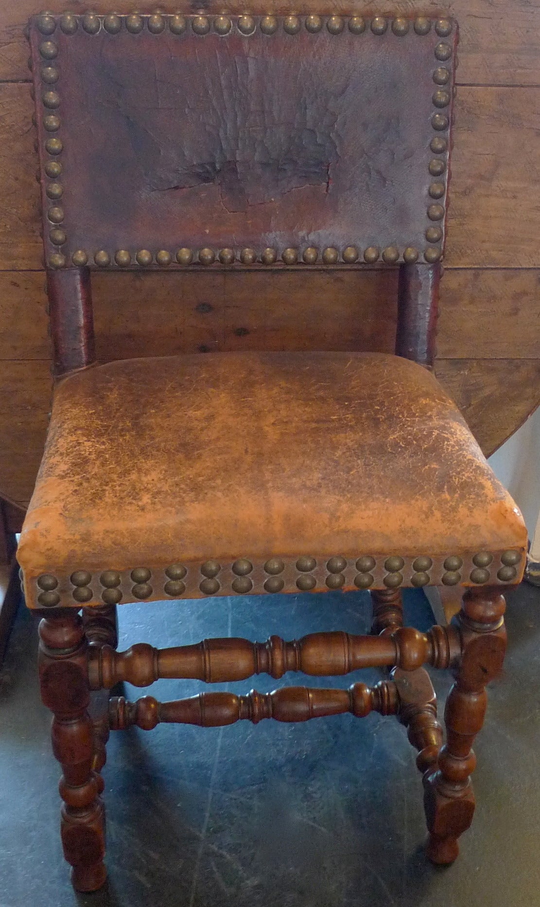 2 Spanish xviii side chairs. 1