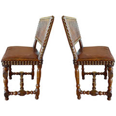 2 Spanish xviii side chairs.