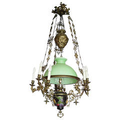 Italian xix 10 light bronze chandelier