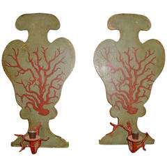 Pair of 1950s Italian Faux Coral Sconces 5
