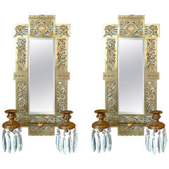 American Arts & Crafts (1880-1916) mirrored sconce