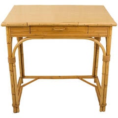 French 1960's small bamboo desk