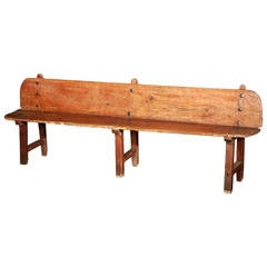 Antique French xix wood bench.