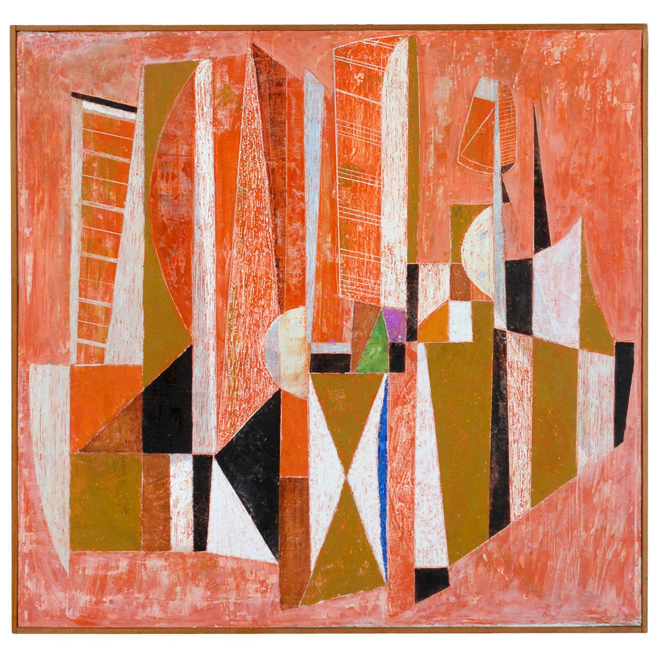 Armando Villegas Modern Abstract Painting, 1958 OAS For