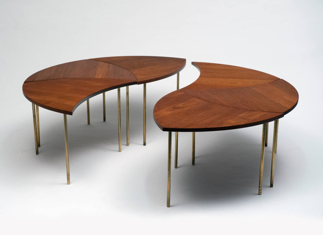 Mid-Century Modern Peter Hvidt Set of Six Model 523 teak tables for France & Son