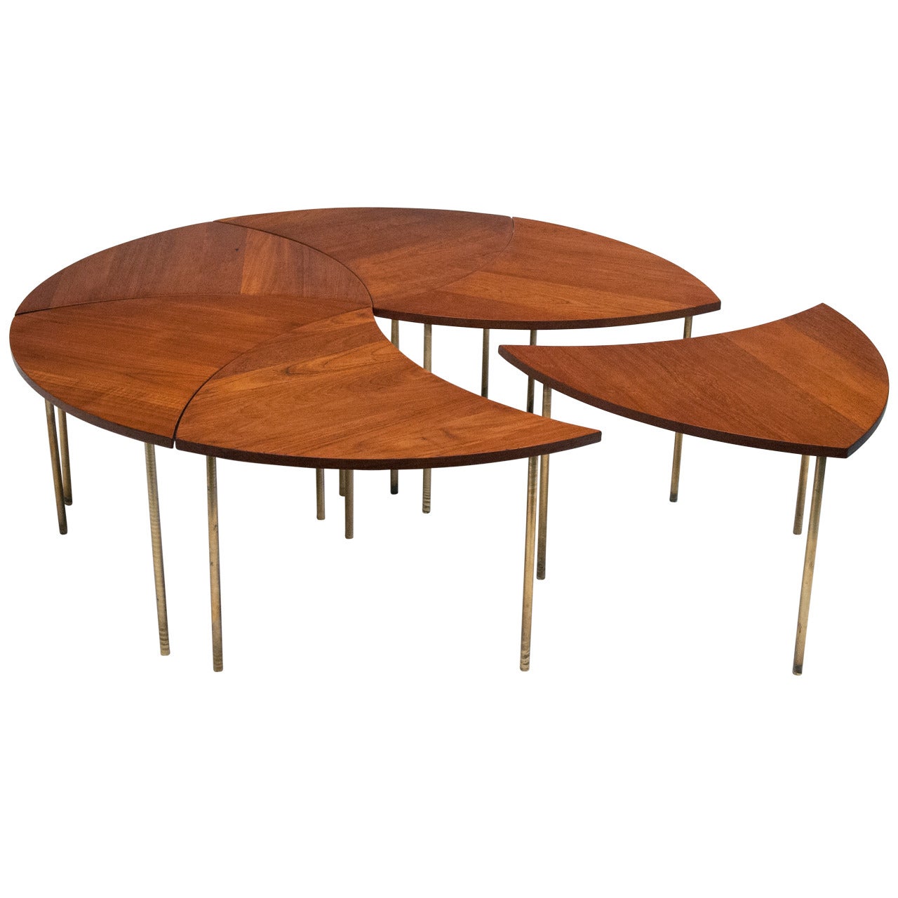 Peter Hvidt Set of Six Model 523 teak tables for France & Son