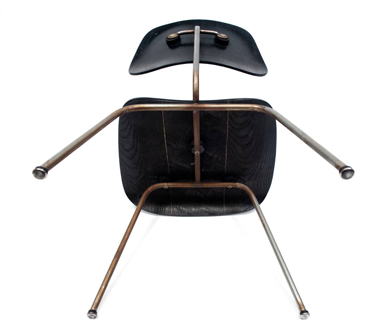 Chrome Early Eames Black DCM Chair 1952