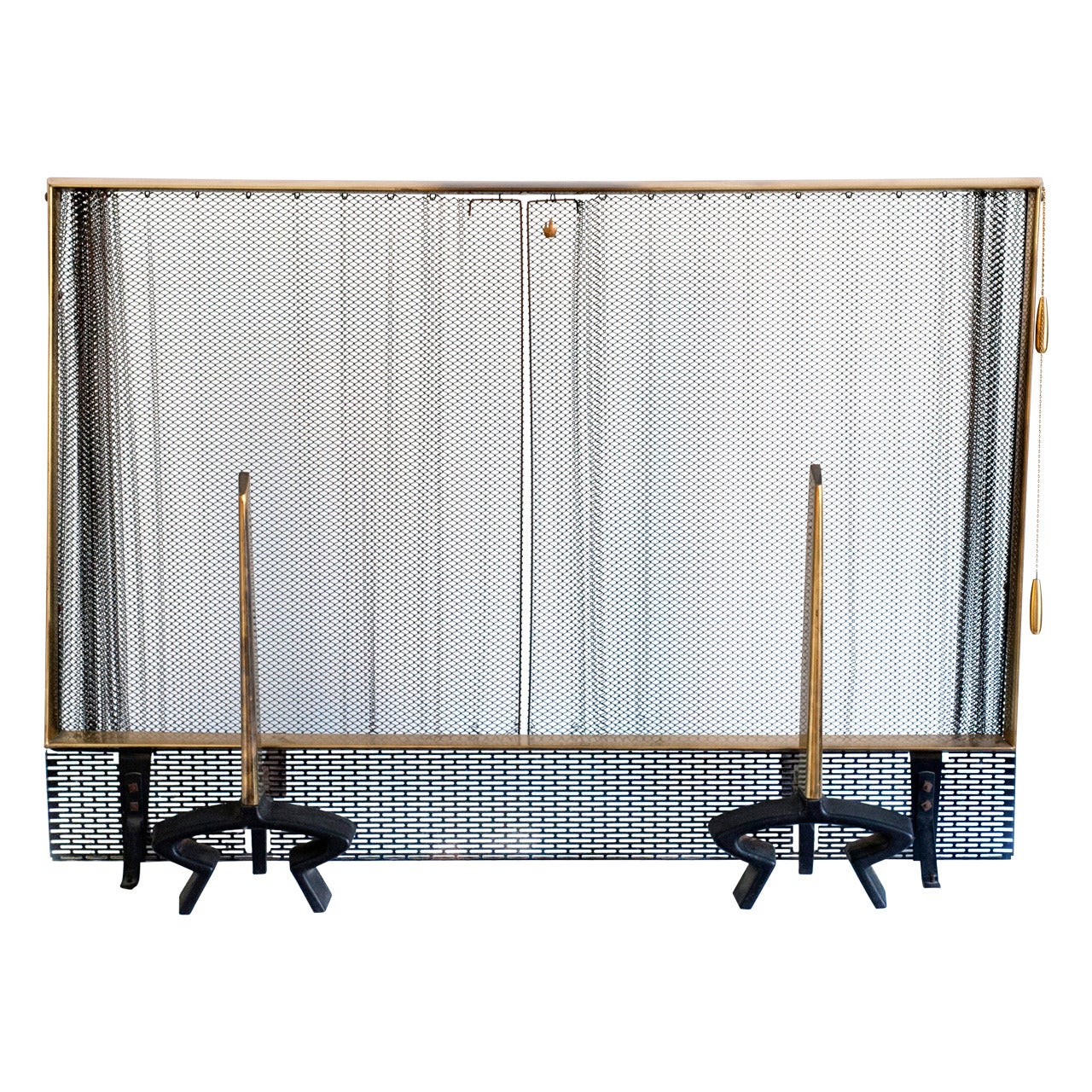Fireplace Screen and Andirons by Donald Deskey for at 1stDibs
