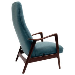 Vintage Folke Ohlsson Dux High Back Reclining Lounge Chair