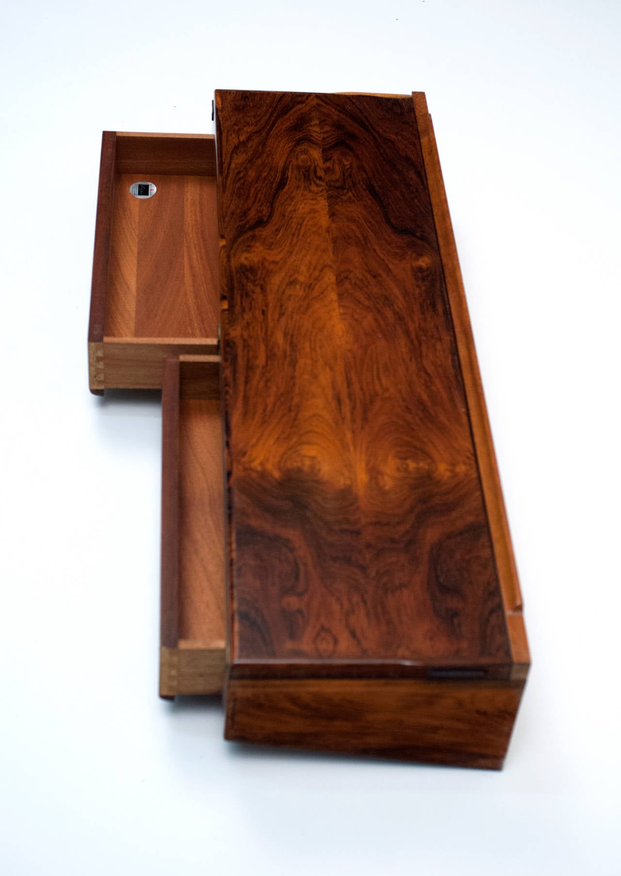 Danish Rosewood Wall-Mounted Console Desk by Arne Hovmand-Olsen