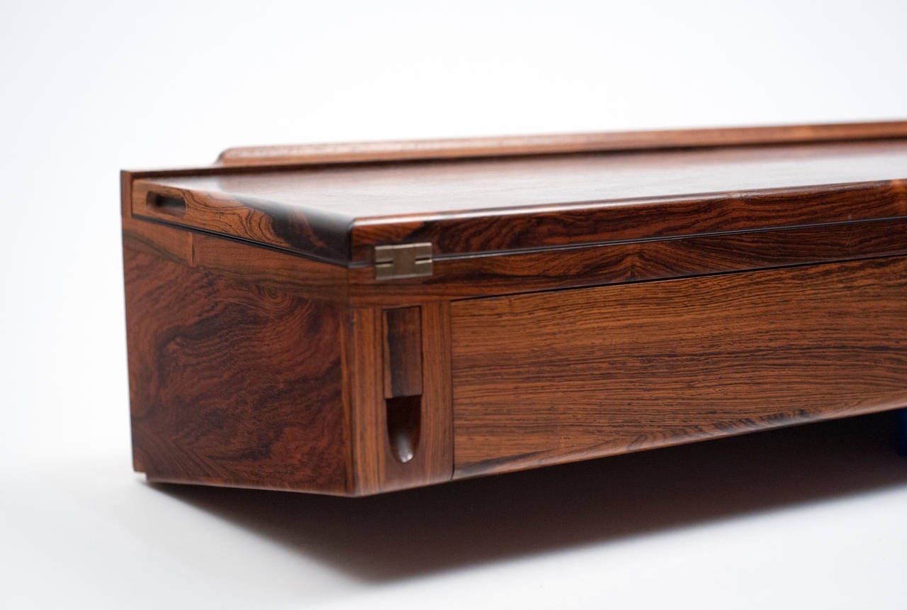 Rosewood Wall-Mounted Console Desk by Arne Hovmand-Olsen 1