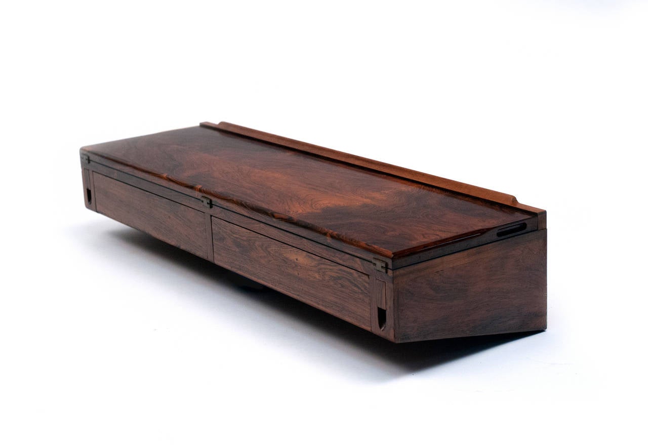 Rosewood Wall-Mounted Console Desk by Arne Hovmand-Olsen 2