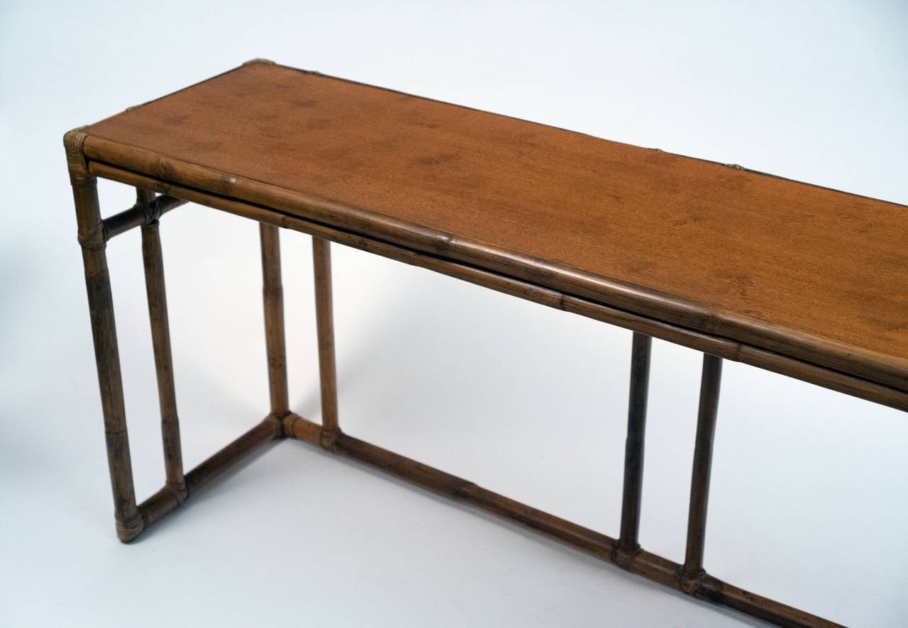 American Vintage McGuire Bamboo Console Table