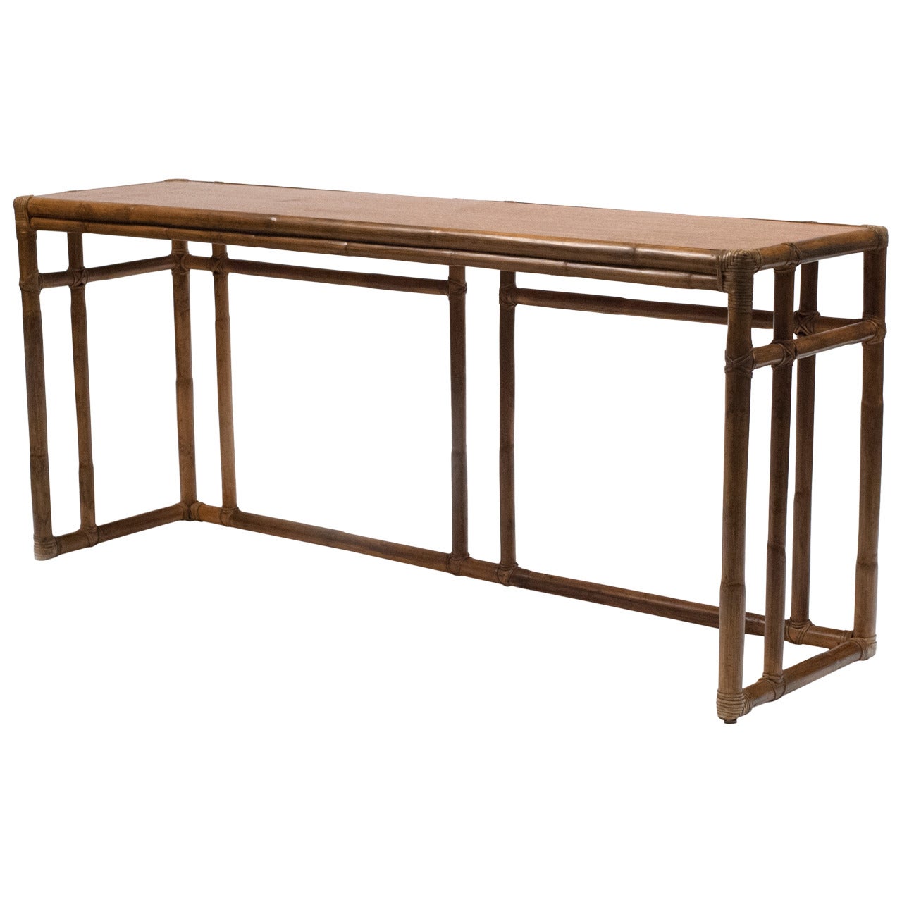 Vintage McGuire Bamboo Console Table