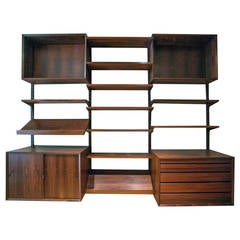 Danish Rosewood Cado Wall Unit Bookcase by Poul Cadovius
