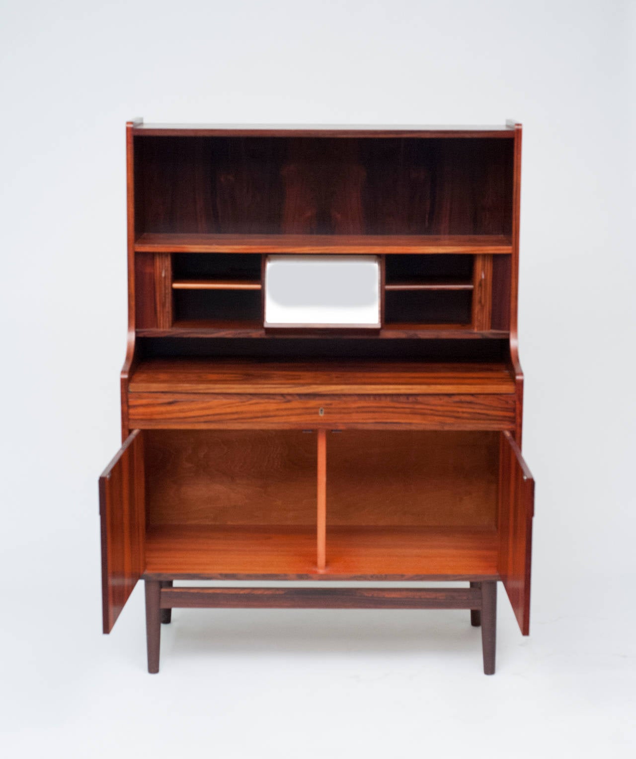 Danish Rosewood Secretary Desk by Bornholm Mobler In Excellent Condition In Washington, DC