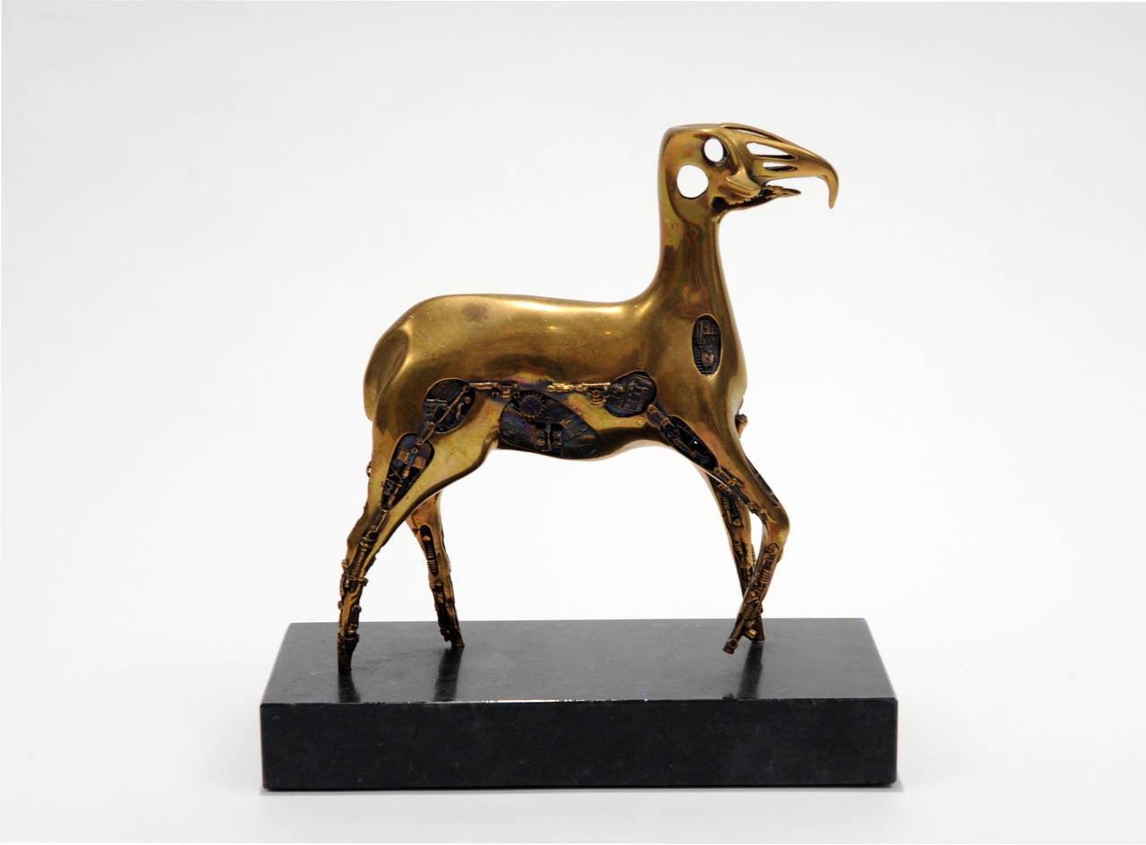 Finnish Hydraulic Horse Brass Sculpture by Bjorn Weckstrom