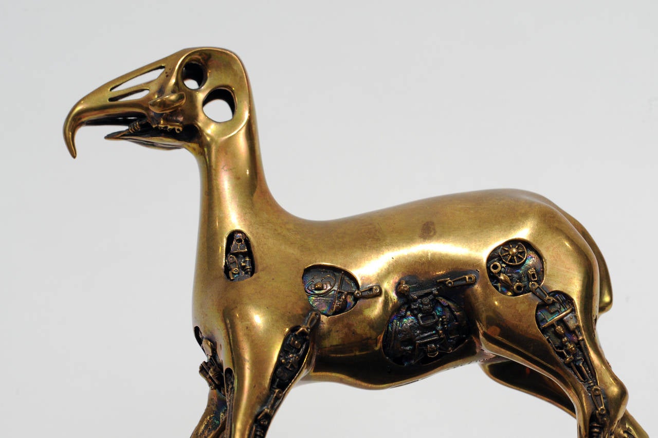 20th Century Hydraulic Horse Brass Sculpture by Bjorn Weckstrom