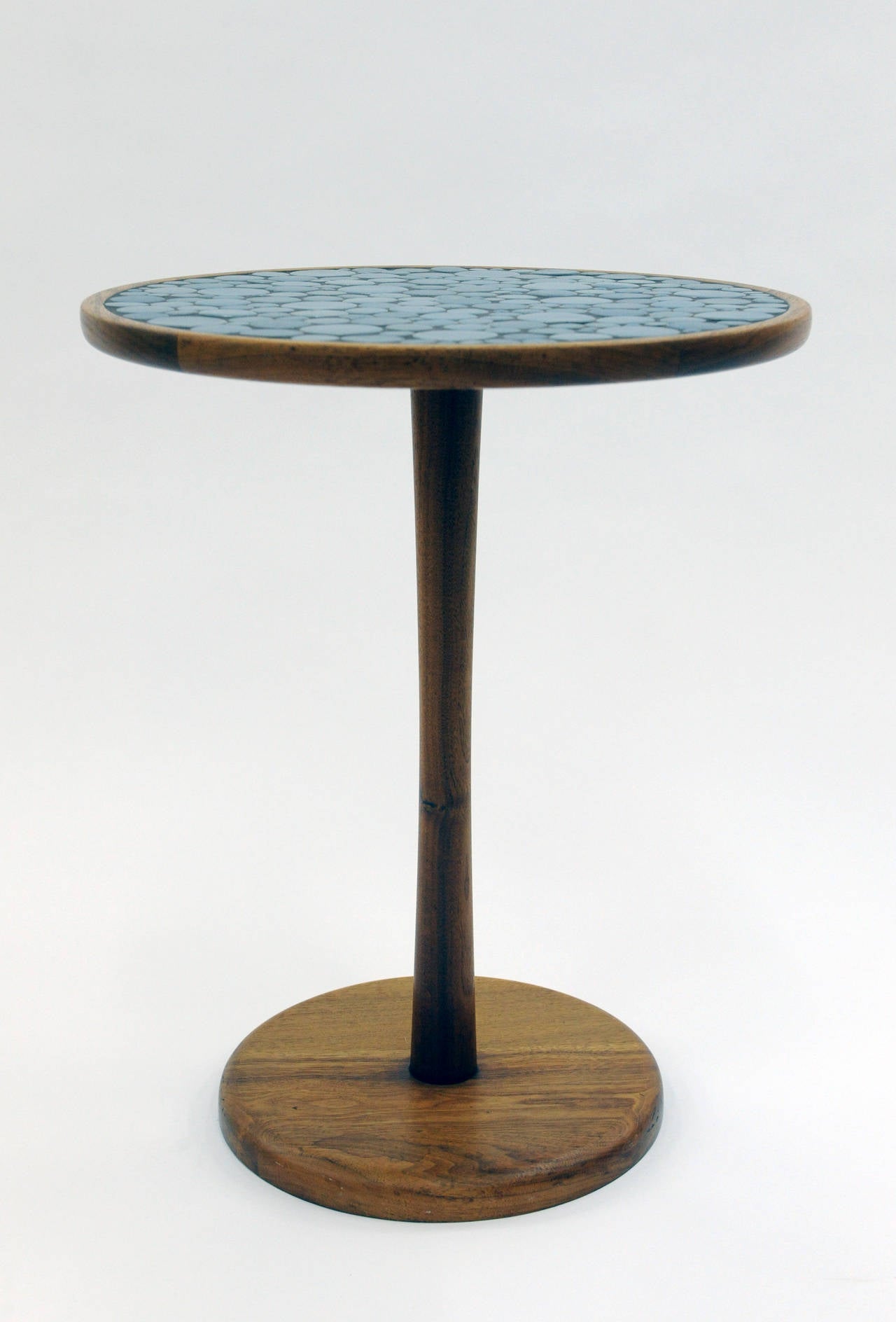 Mid-20th Century Blue Ceramic Tile Top Side Table by Gordon and Jane Martz