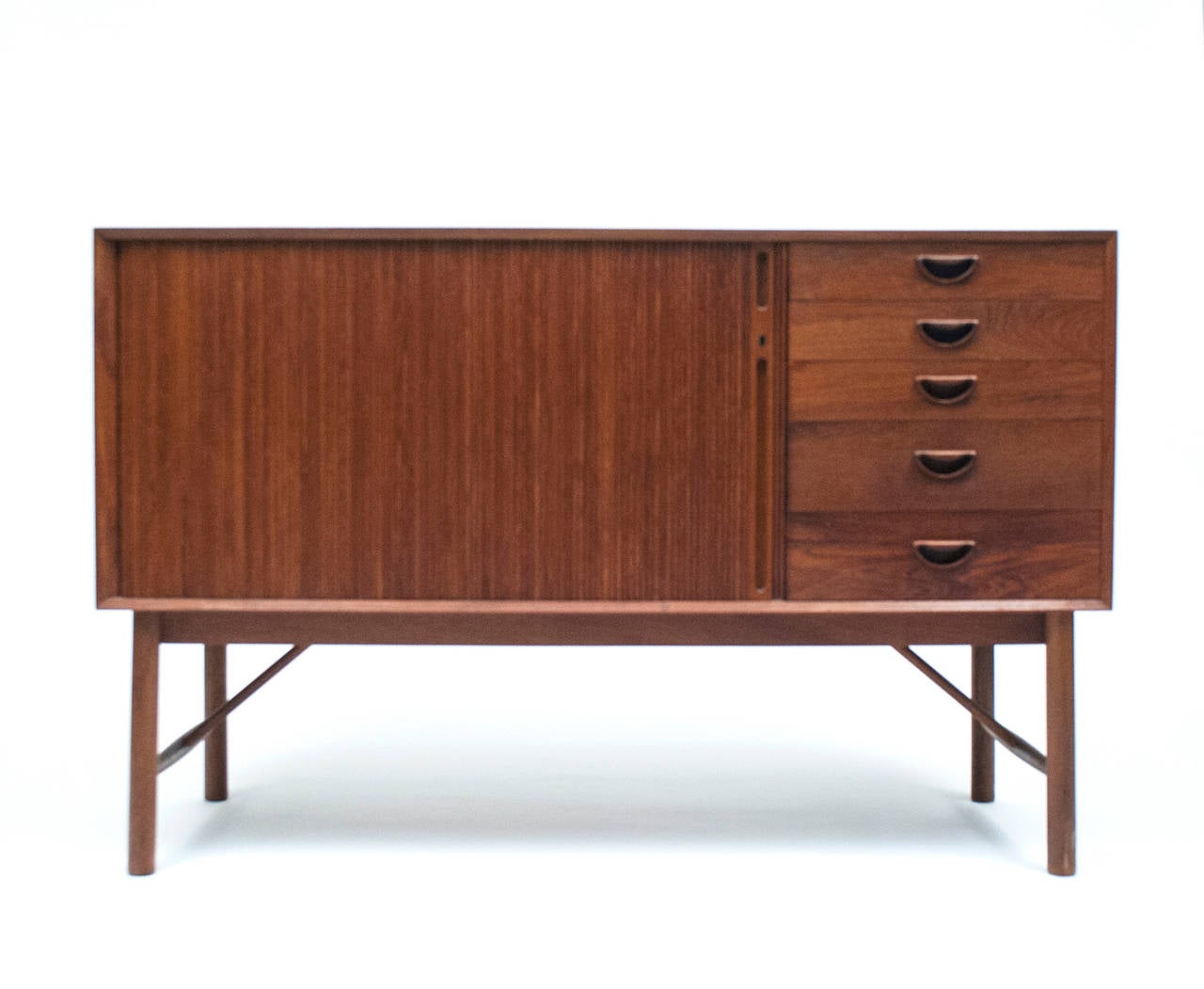 Peter Hvidt & Orla Mølgaard-Nielsen solid teak sideboard by Søborg Møbelfabrik. Comes complete with locking keys.