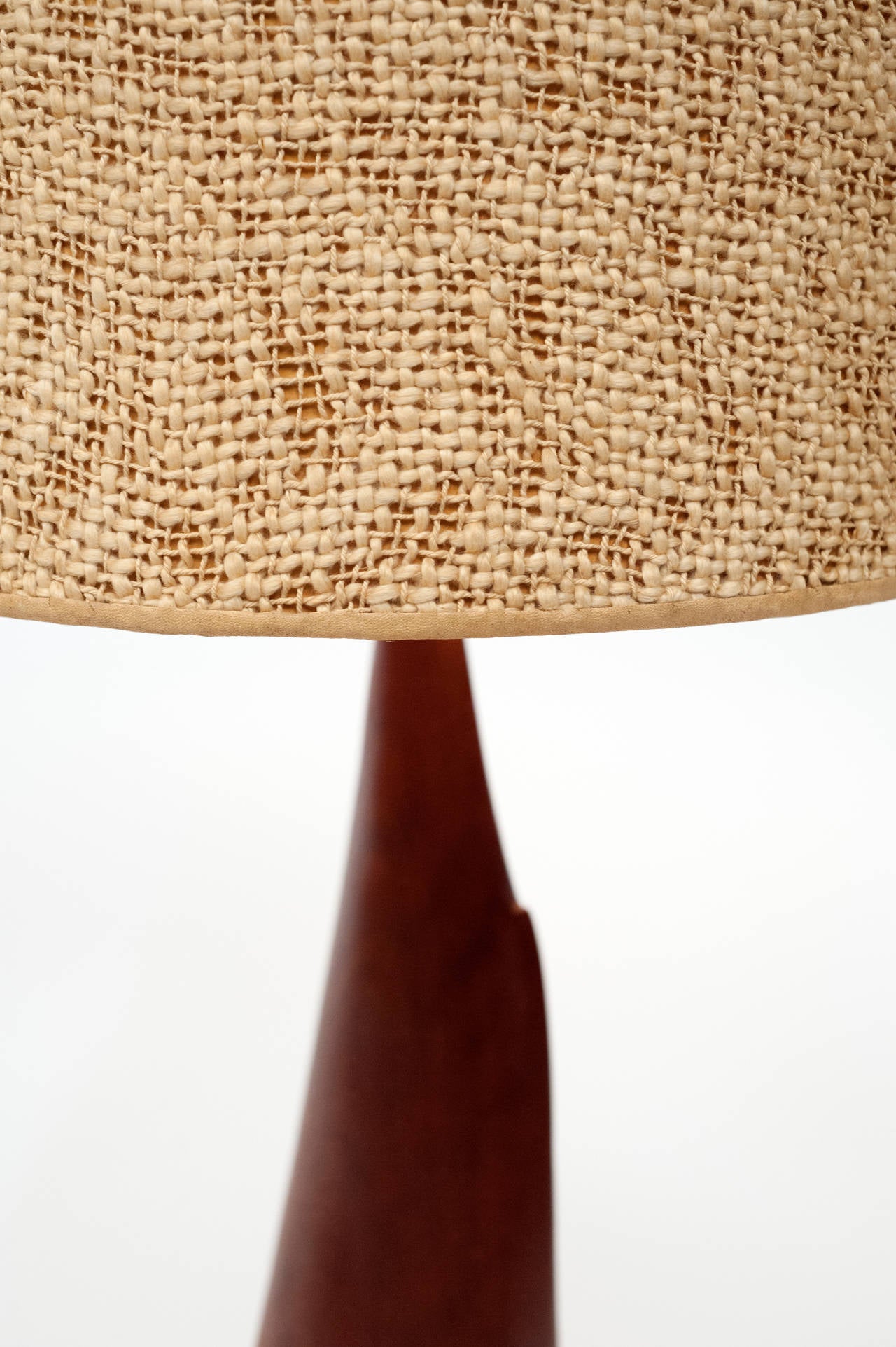 Ernst Henriksen Solid Teak Table Lamp with Original Shade 4