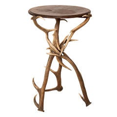 19th Century Antique Austrian Antler Side Table