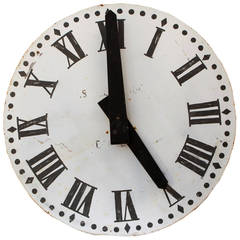 French Antique Industrial Metal Clock