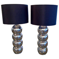 Vintage George Kovacs Chrome Stacked Ball Lamps