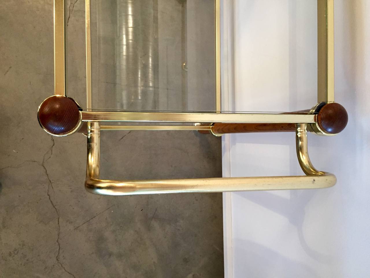 Italian Mid-Century Modern Brass and Glass Bar Cart 1
