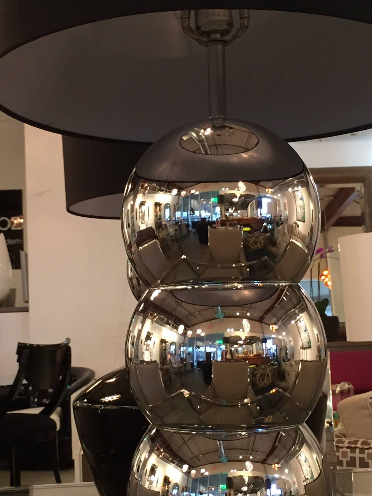 Mid-Century Modern George Kovacs Chrome Stacked Ball Lamps