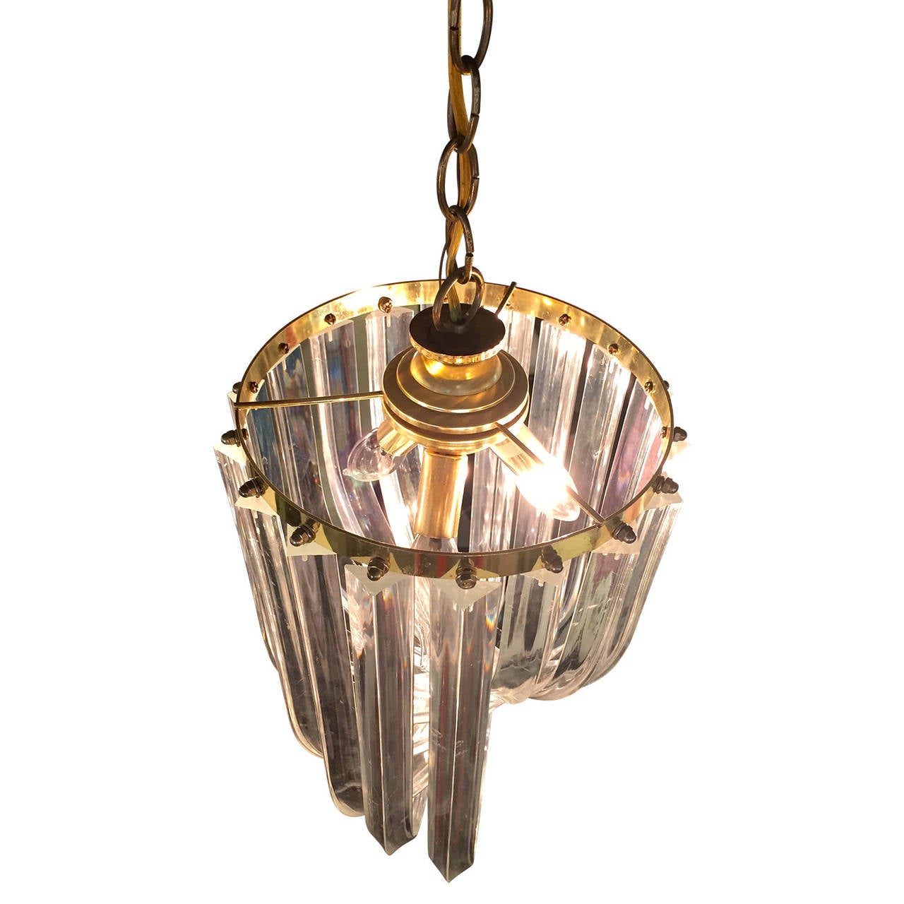 Large Lucite Ribbon Chandeliers at 1stDibs