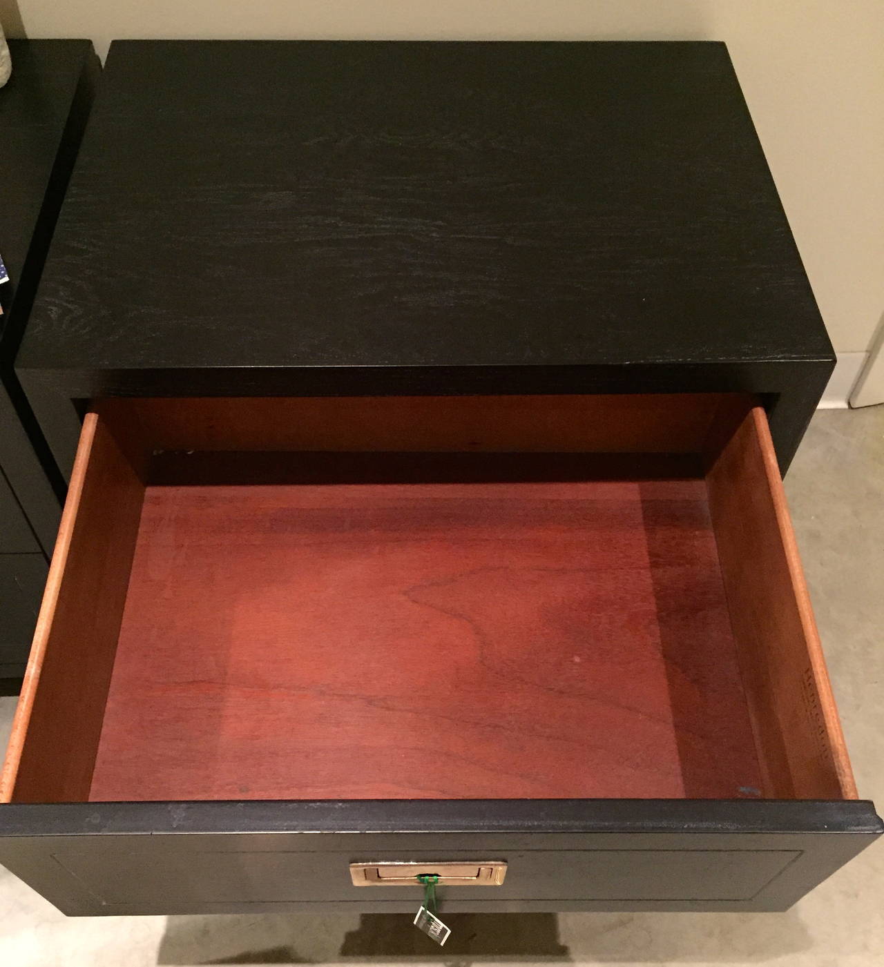 Henredon Modern Cerused Campaign Style Bedside Tables In Good Condition In Houston, TX