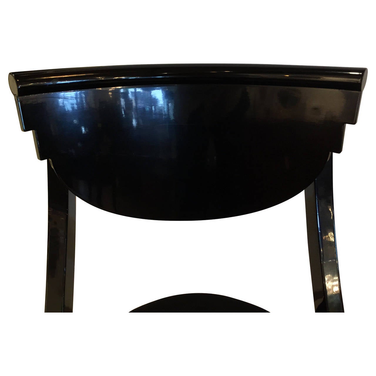 Set of Six Black Lacquered Ello Dining Chairs 1