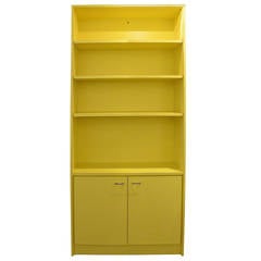 Milo Baughman for John Stuart Yellow Bookcase and Cabinet