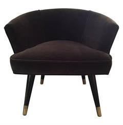 Parisian Mohair Velvet Armchair