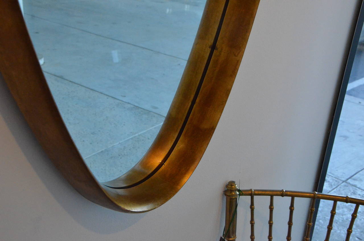 Mid-Century Modern Oval Gilded Labarge Mirror