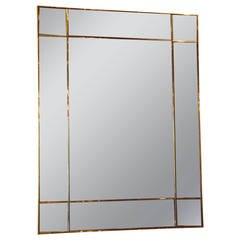 Beveled Decorative Mirror with Brass Frame
