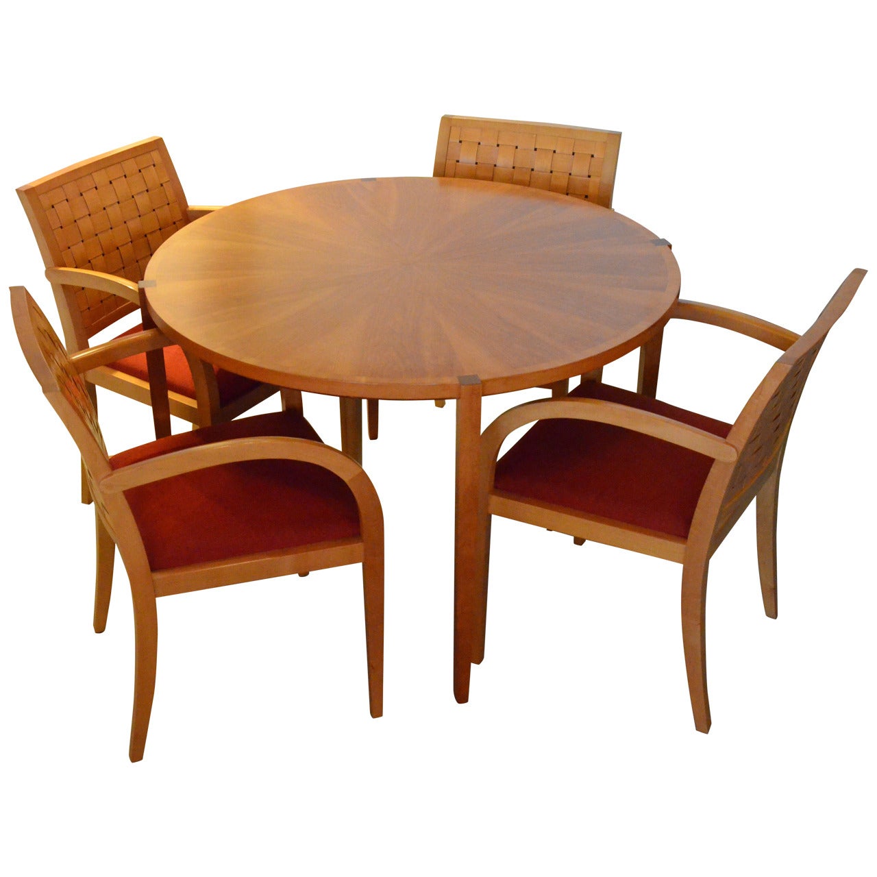 Timothy deFiebre Table and Ward Bennett Set of Four Chairs