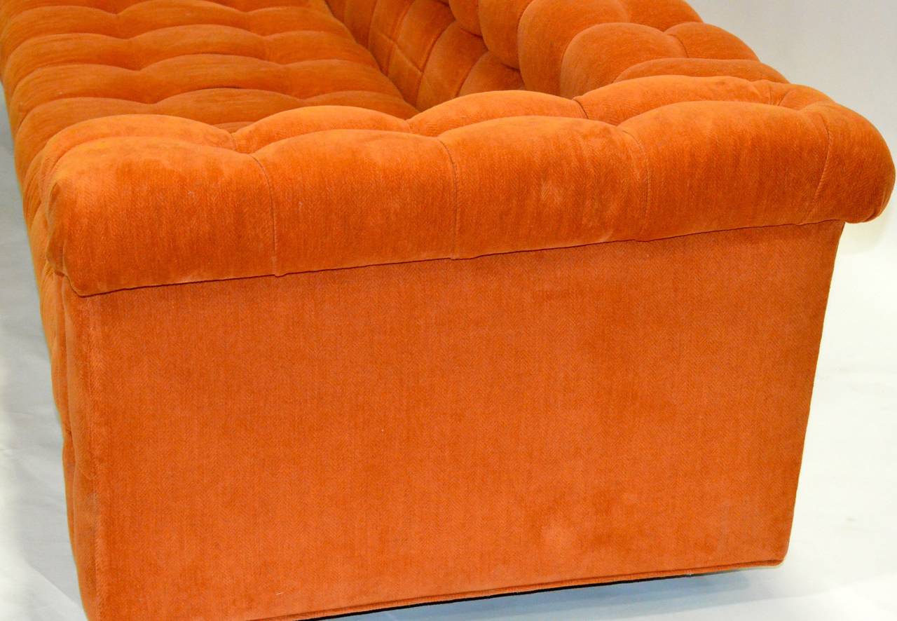 Mid Century Modern Edward Wormley for Dunbar #5407 Button Velvet Tufted Sofa 2