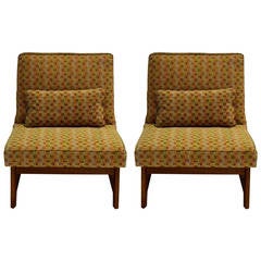 Vintage Pair of Slipper Chairs by Edward Wormley for Dunbar