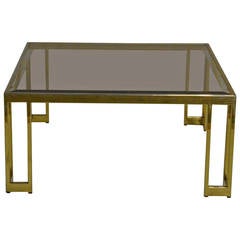 Milo Baughman Brass and Smoke Glass Coffee or Cocktail Table Milo Baughman Brass and Smoke Glass Coffee or Cocktail Table