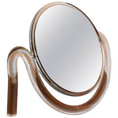 Mid-Century Modern Dorothy Thorpe Lucite Tabletop Make-Up Mirror 4