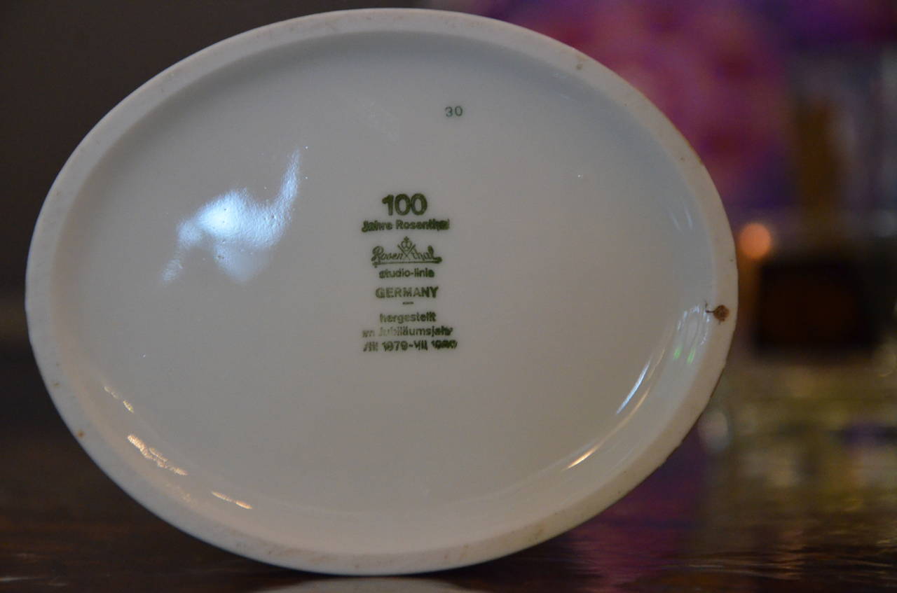 100th Anniversary Rosenthal Gold and White Porcelain Vase 1
