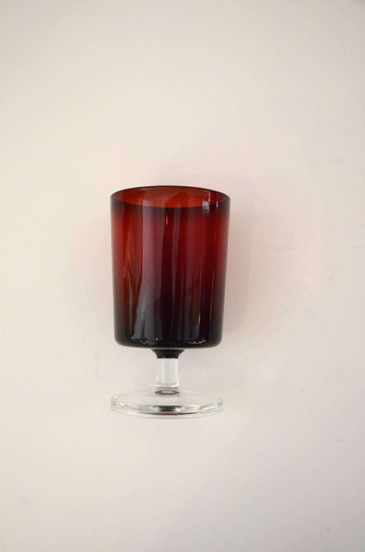 Vintage Set of 13 French Water Goblets in Ruby Red at 1stDibs ruby