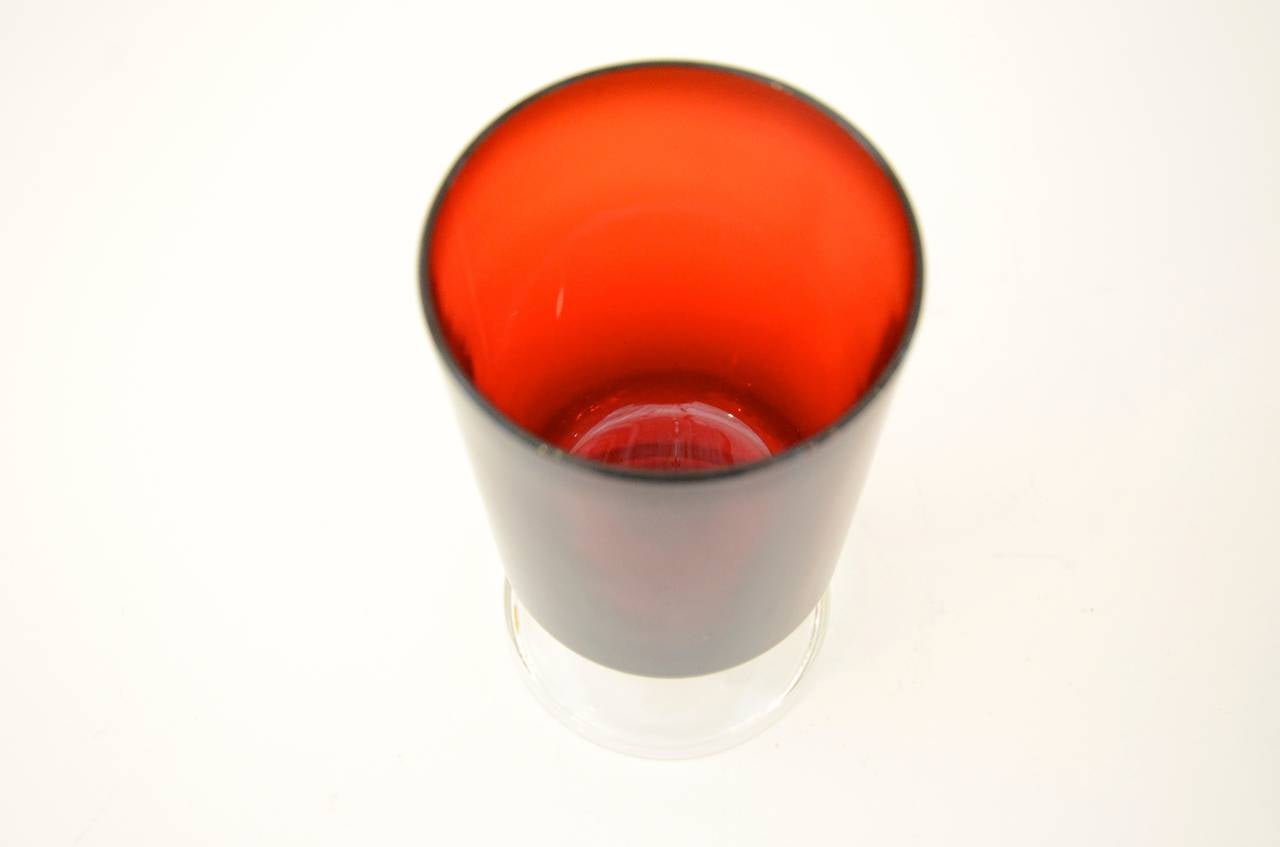 Vintage Set of 13 French Water Goblets in Ruby Red at 1stDibs ruby