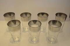 Set/7 Dorothy Thorpe Style Mercury Fade Ombre Cocktail Highball Drinks Glasses
